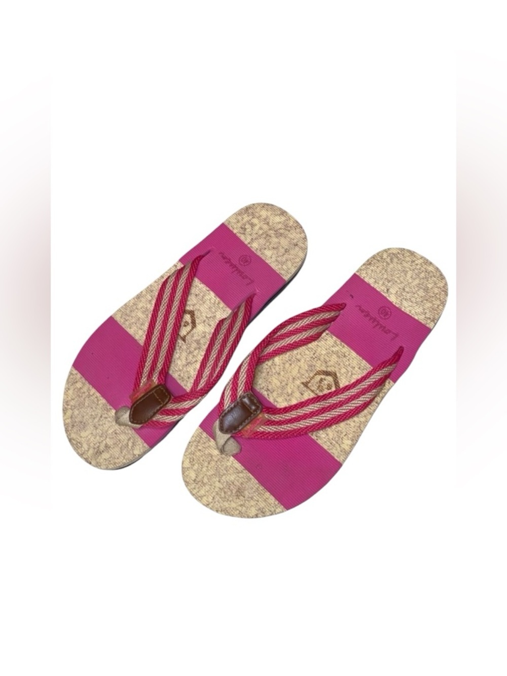 NEW W/O TAGS LOULUEN Woven Thong Flip Flop Sandals in Fuchsia/Nat SZ 9 (40 EU)